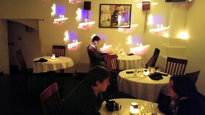 Dining in the Dark at Olīve Restaurant in Riga